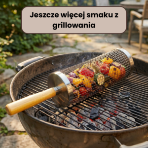 Grillux Grillownik - Obrotowy Kosz Grillowy ze Stali